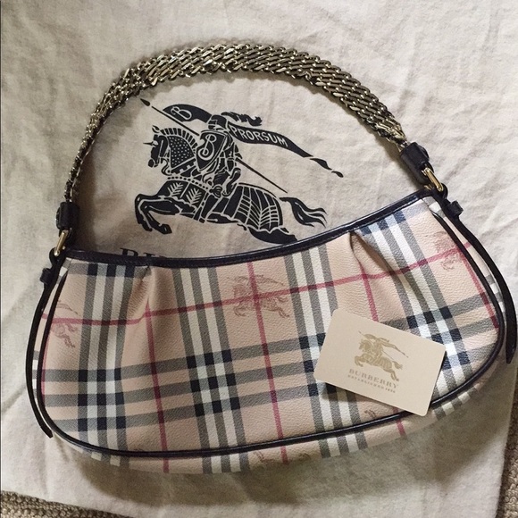 Burberry Handbags - Authentic BURBERRY bag with gold chain & dust bag